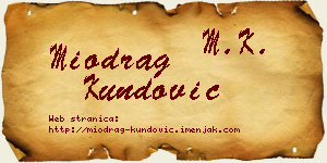 Miodrag Kundović vizit kartica